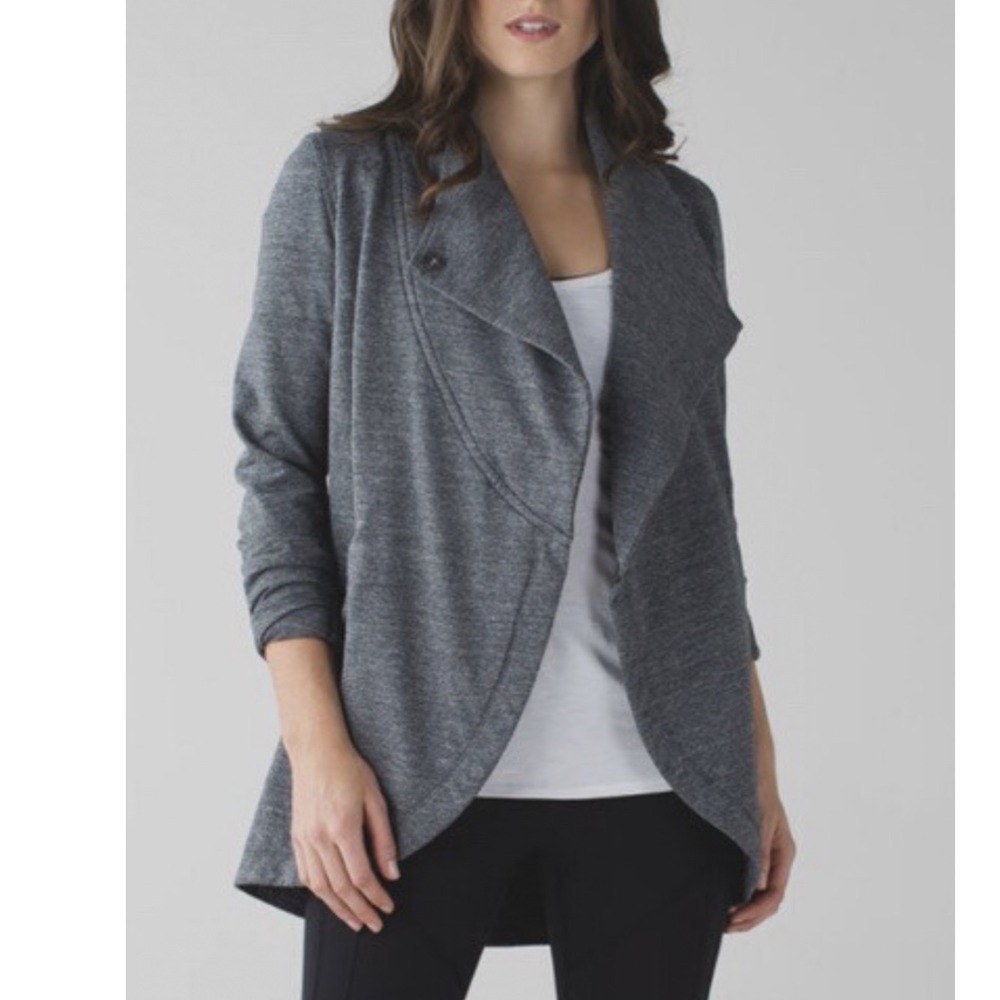 Lululemon That's A Wrap Heathered Snow Slub Coal Size 6